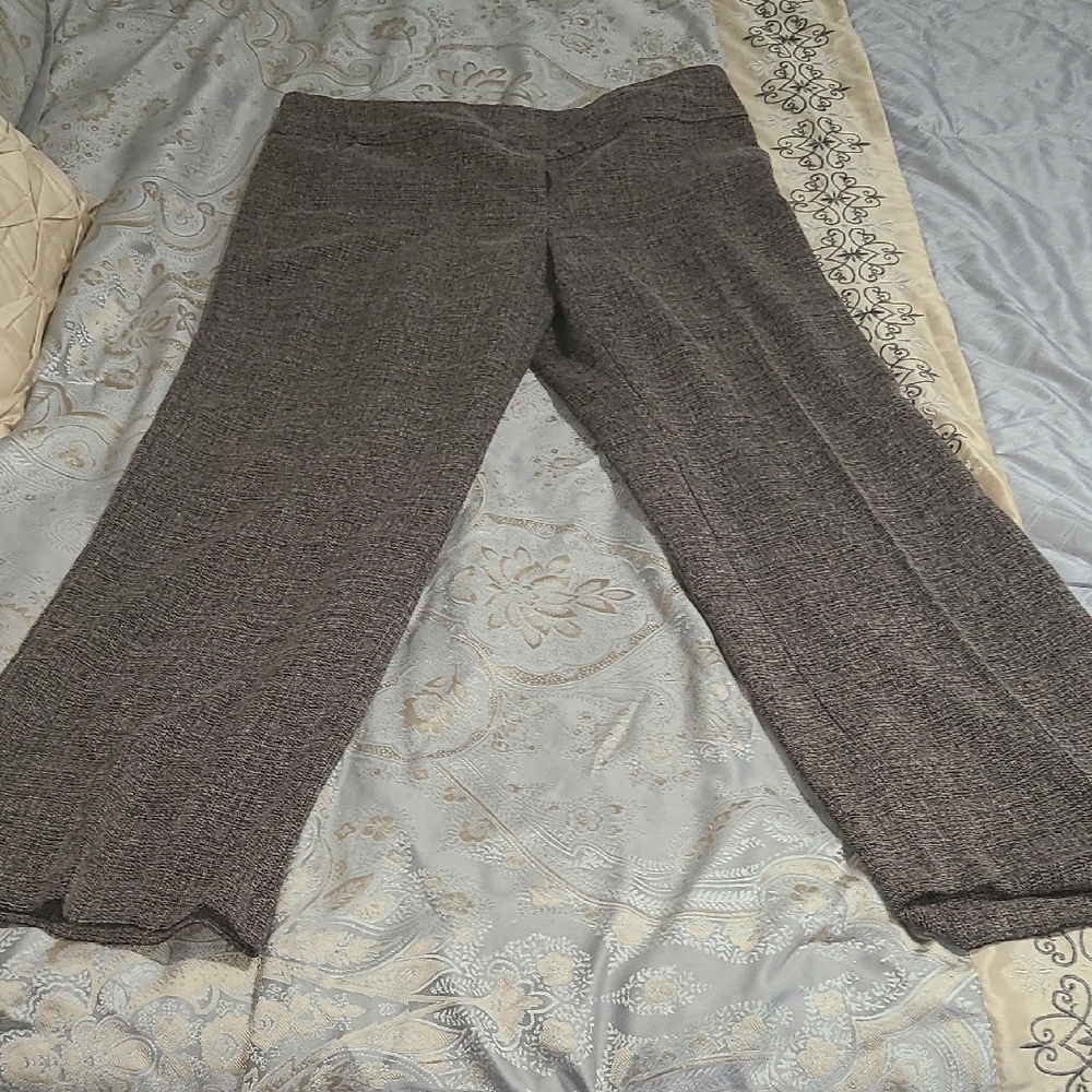 New York & Company Wide Leg Pants in Brown Tweed